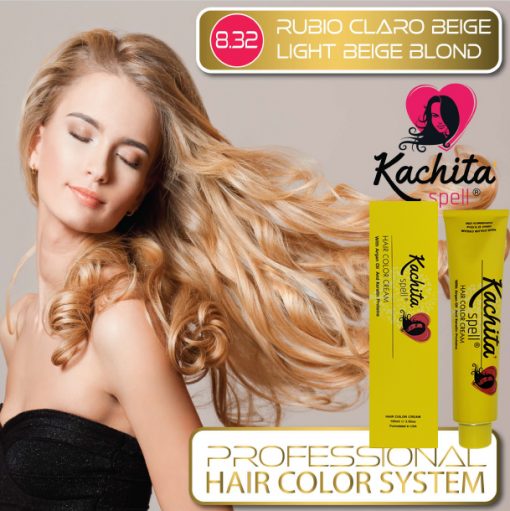 Rubio Claro Beige 8.32 tintes para cabello de Kachita Spell